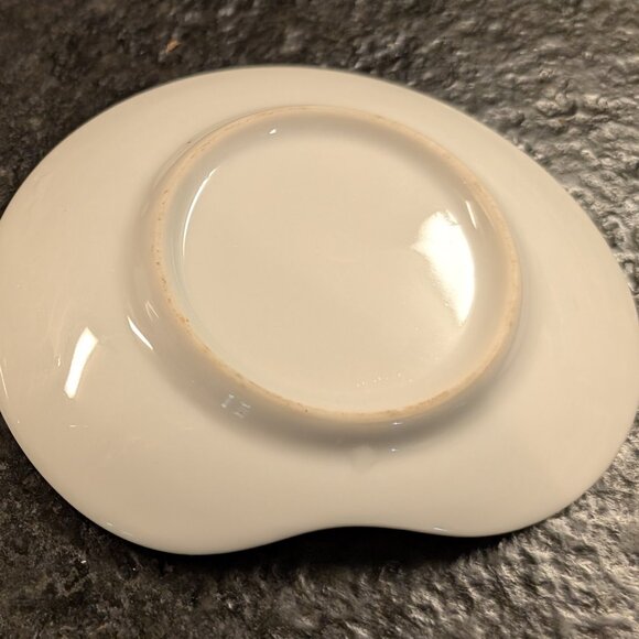 (2) Vintage Hand Painted Porcelain Jewelry Trinket Dish Floral 4 1/4" X 3 1/2" - Picture 6 of 10